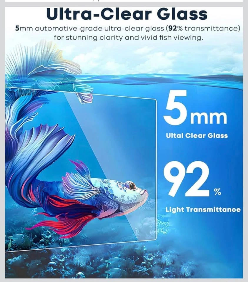 5 Gallon Glass Aquarium Starter Kit w/ Heater & Filter - photo 2
