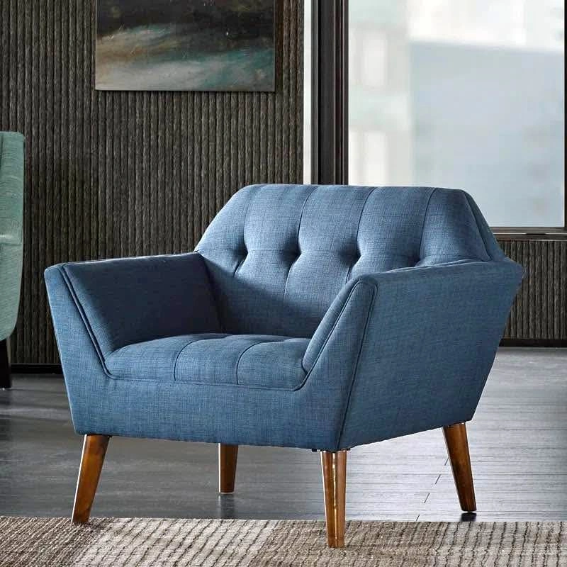 Merrylite 37" Wide Upholstered Accent Armchair with Tufted Backr