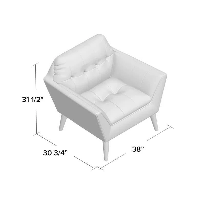 Merrylite 37" Wide Upholstered Accent Armchair with Tufted Backr - photo 3