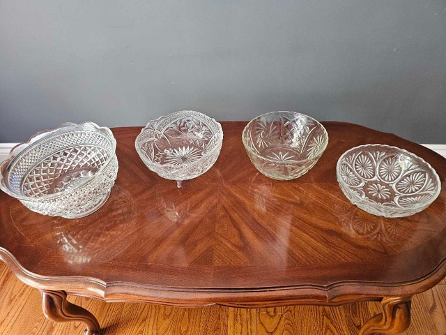 Vintage Crystal and Clear Glass Serving Bowls