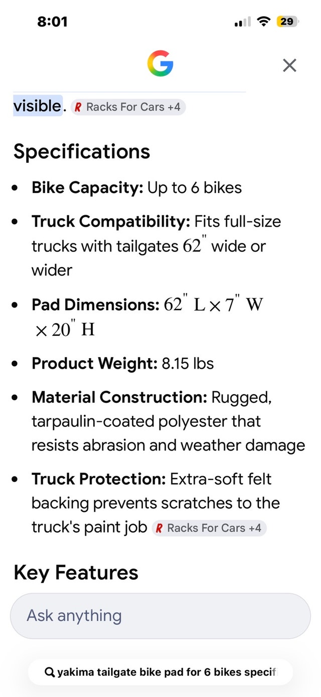 Yakima Tailgate Bike Cover - Carries 6 Bikes - photo 2