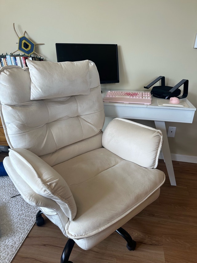 Cross-legged Velvet Office Chair with Flip-up Arms $300 OBO