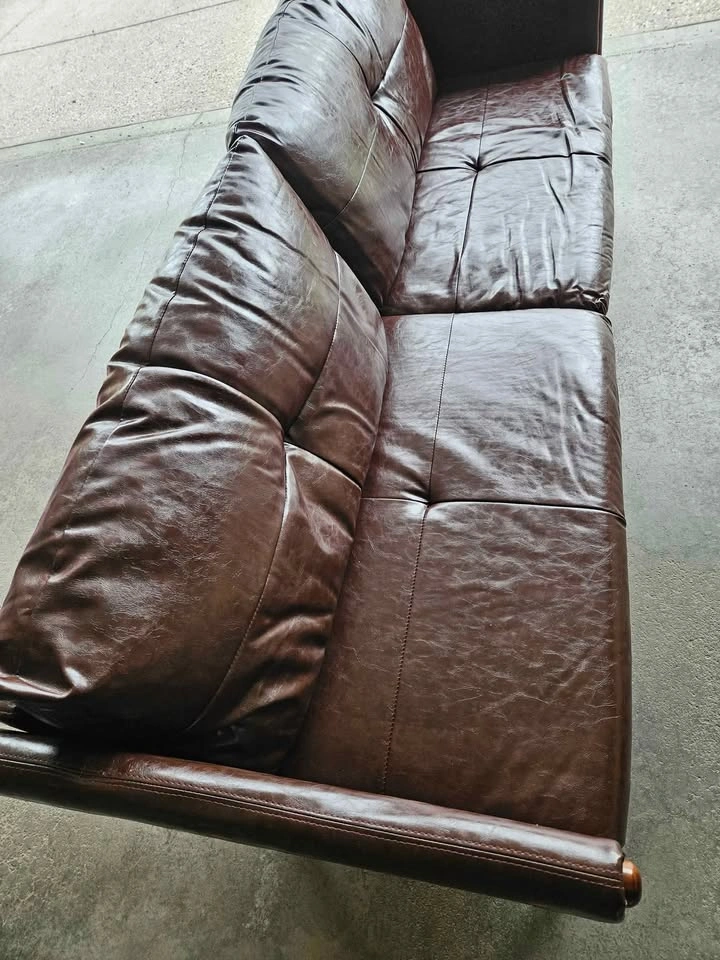 Faux Leather Sofa - photo 2