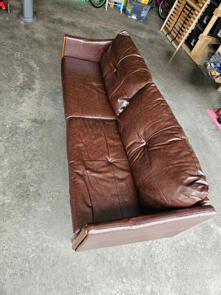 Faux Leather Sofa - photo 3