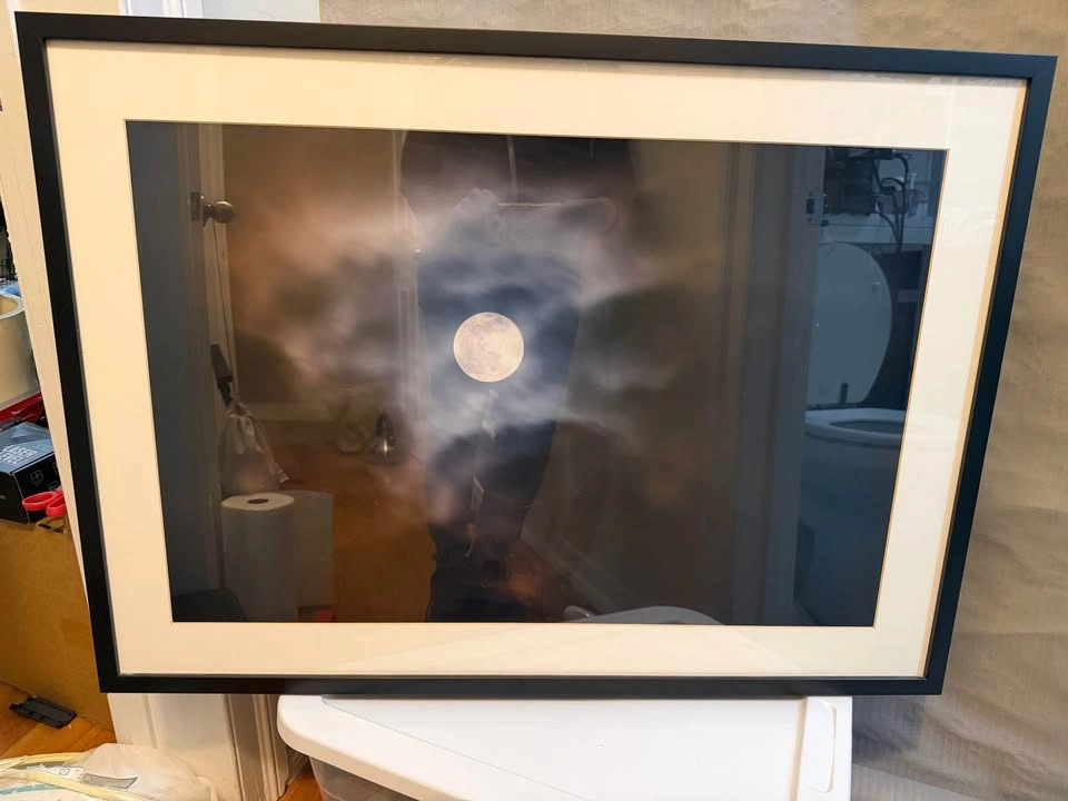 Large Framed Moon Cloud Wall Art Print – Modern Celestial Decor - photo 3