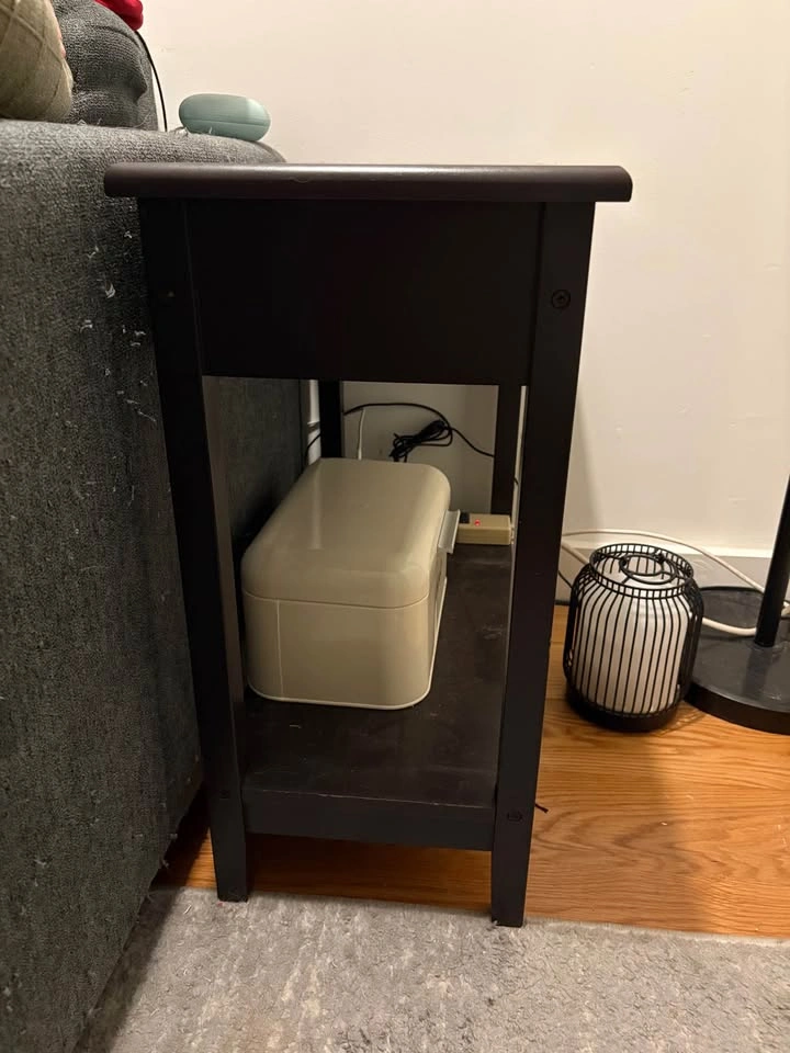 Dark Brown Flip-Top Storage End Table - photo 3