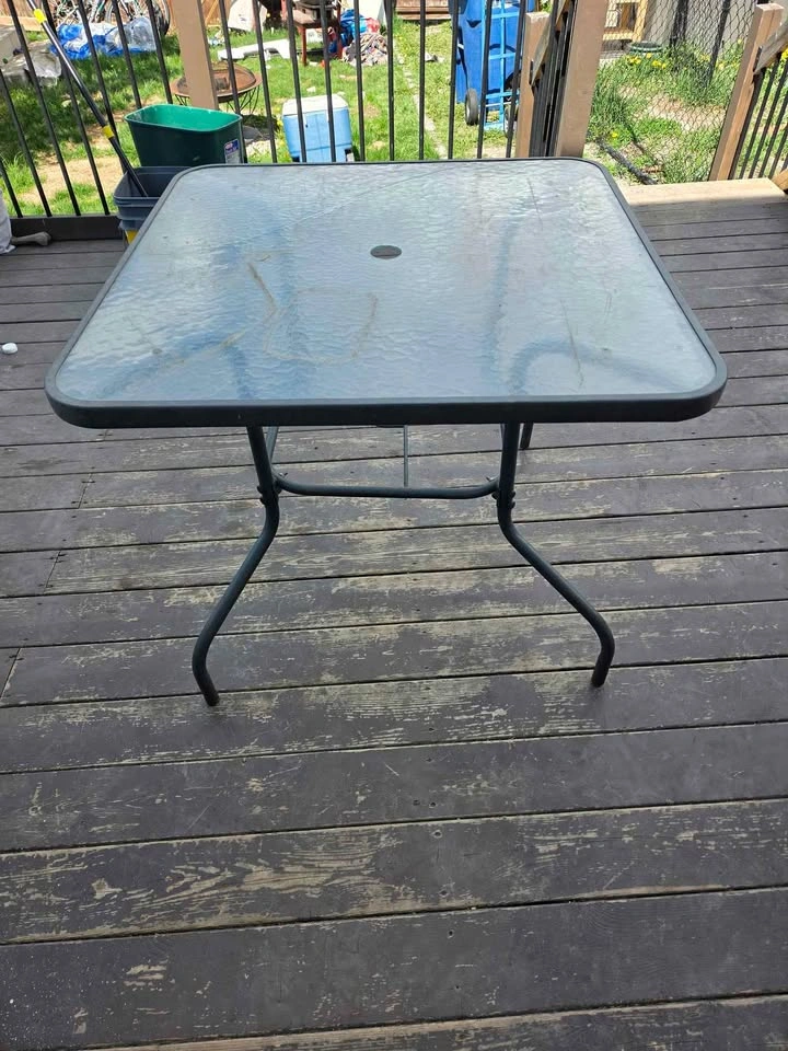 Square Glass Top Patio Table - photo 2