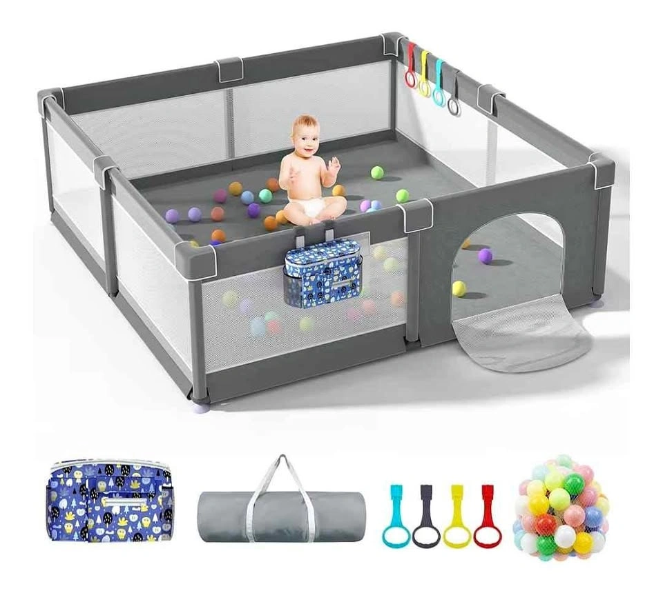 LUTIKIANG Extra Large Baby Playpen 79”x71” + Balls - LIKE NEW