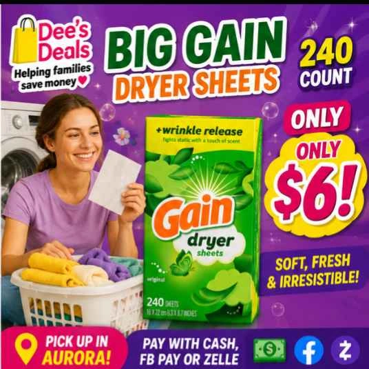 Big Box Gain Dryer Sheets $6!! 240 Sheets - photo 2