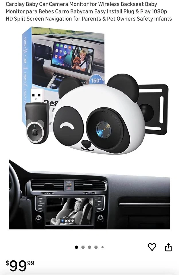 Carplay Baby Car Camera Monitor for Wireless Backseat