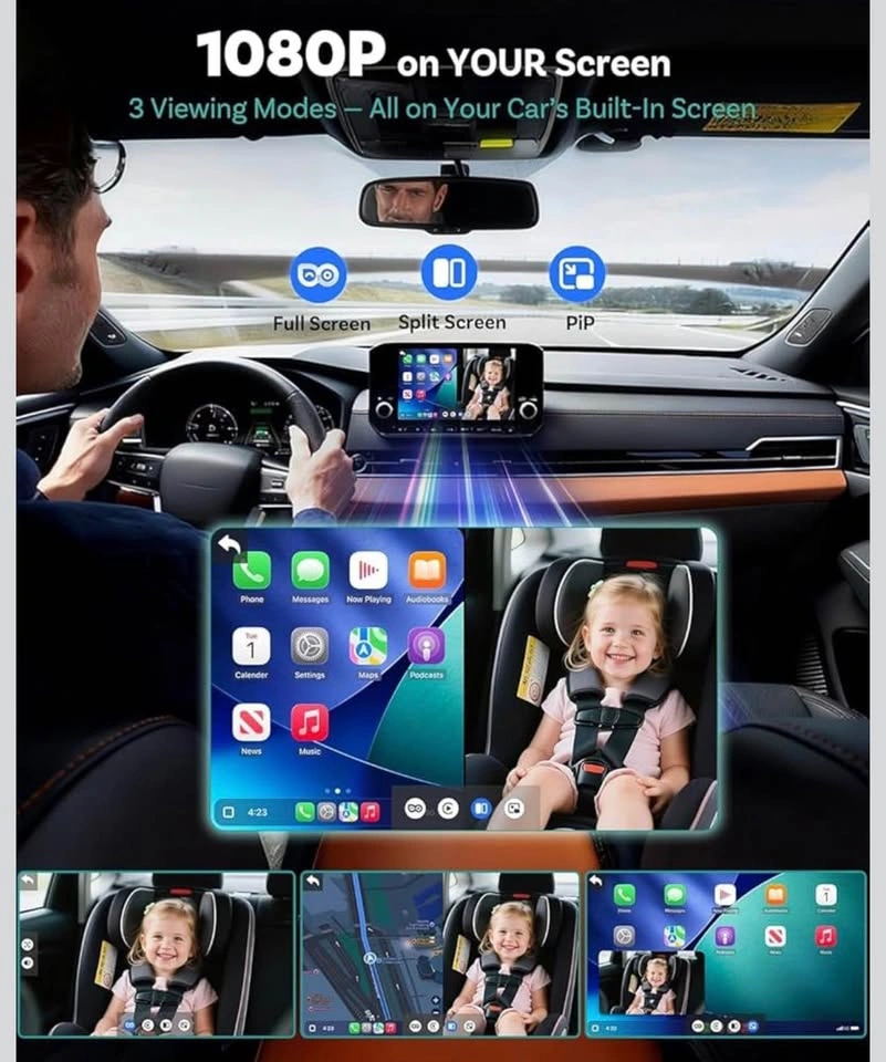 Carplay Baby Car Camera Monitor for Wireless Backseat - photo 3