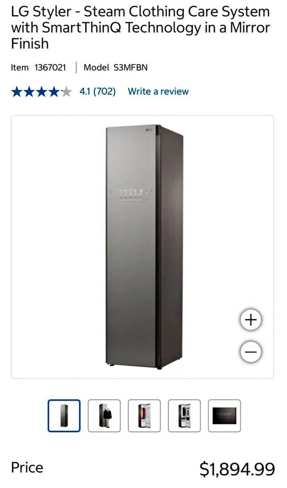 LG Styler Smart Steam Clothing Care System