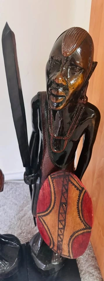 Hand-Carved African Masai Figurative Sculptures Decor - photo 2