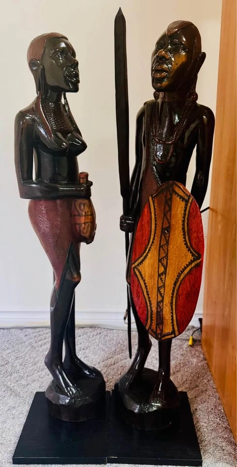 Hand-Carved African Masai Figurative Sculptures Decor - photo 4