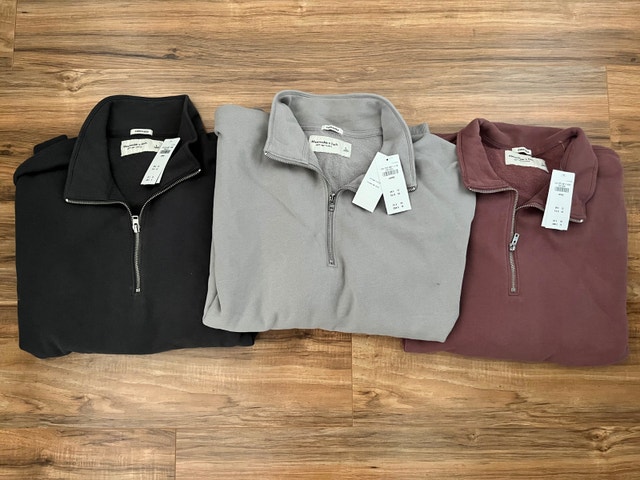 Abercrombie & Fitch 1/2 Zip Soft Fleece Sweaters - NEW