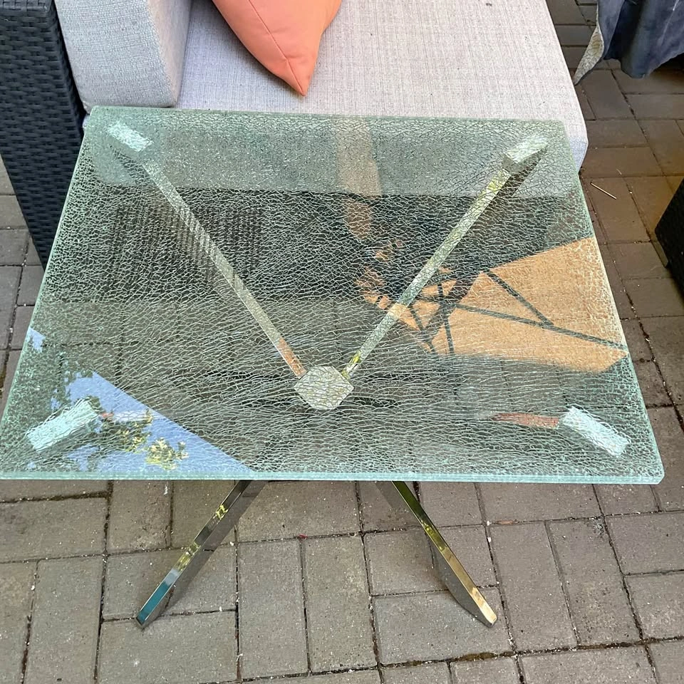 Magnussen Crackle Glass End Table