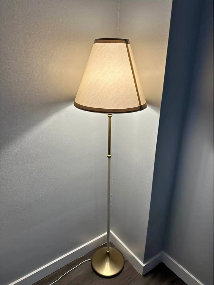 Ikea Cream shade brass floor lamp