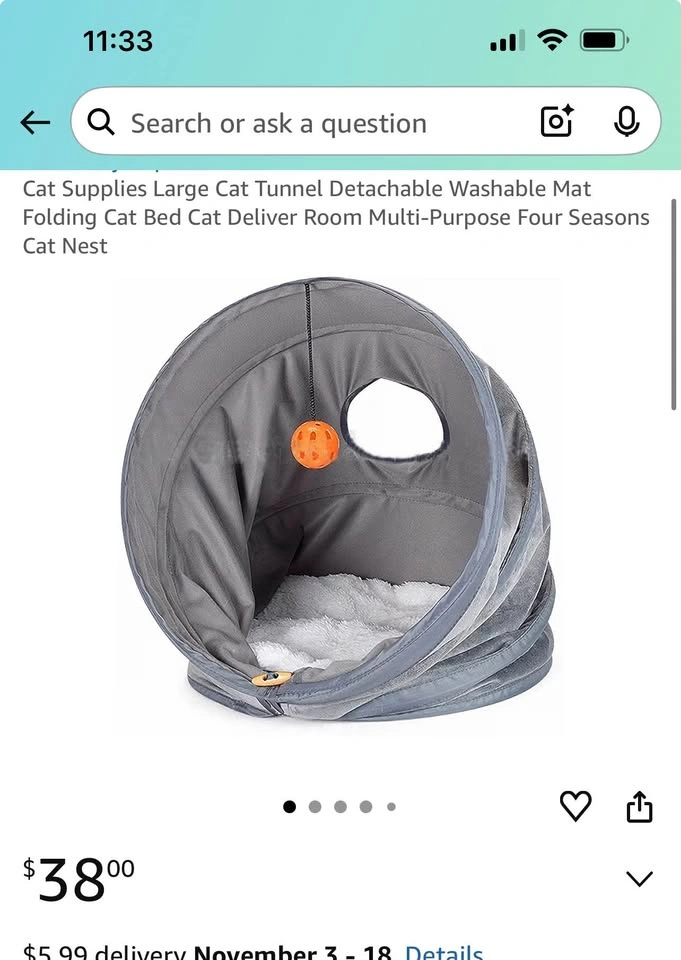 Cat Tunnel Bed - photo 2
