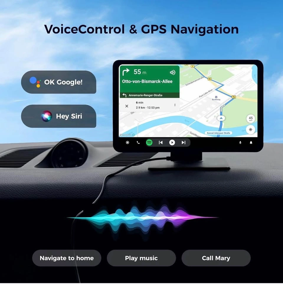 9” Wireless CarPlay Screen with 1080p Backup Camera - photo 3