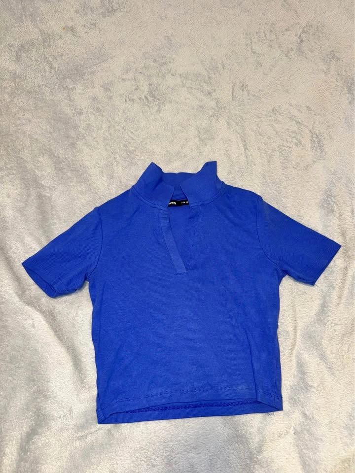 blue short polo shirt - photo 2