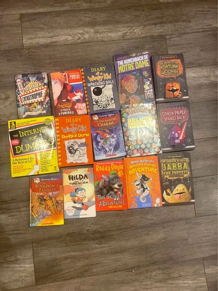 Books - Diary of a Wimpy Kid, Pokémon, Origami