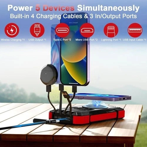 Solar Charger Power Bank - 49800mAh Solar Charger with USB-C - photo 2
