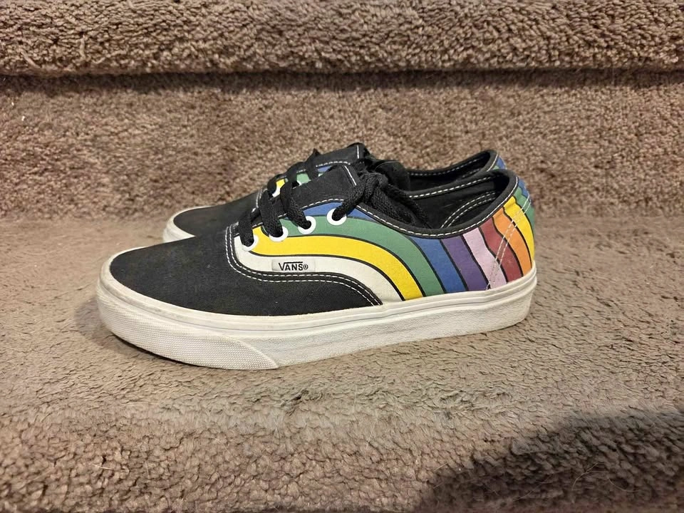 Vans Authentic Rainbow Stripe Shoes - Women's Size 7