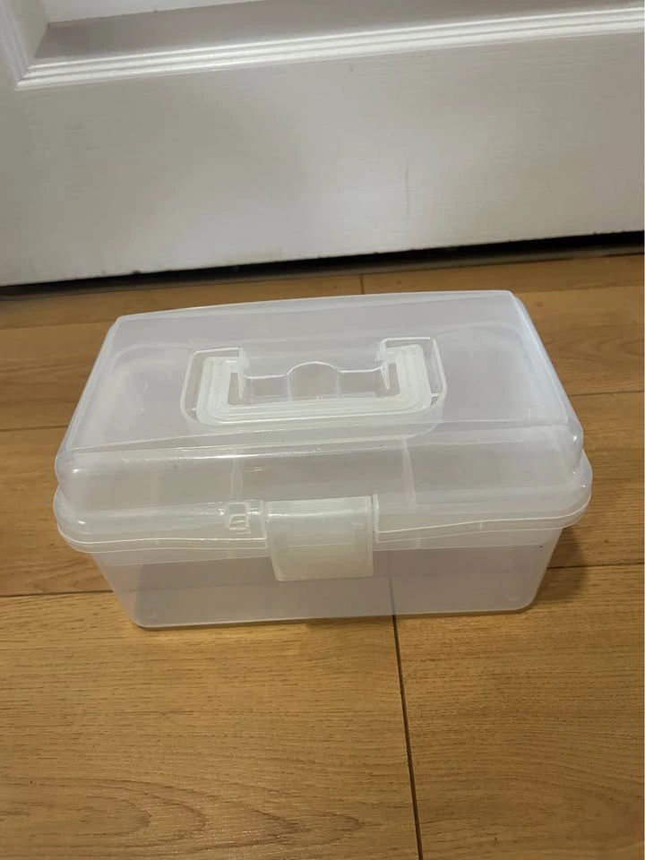 2 Clear Plastic Craft Storage Organizer Boxes with Trays - photo 5