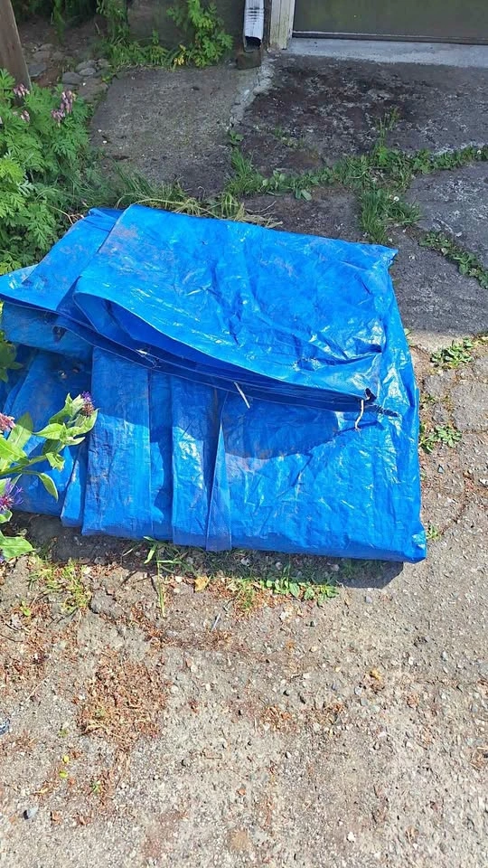 Used nylon tarp