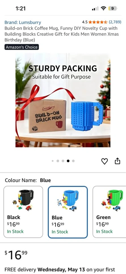 Lumsburry Build-on Brick Mug Blue - photo 2