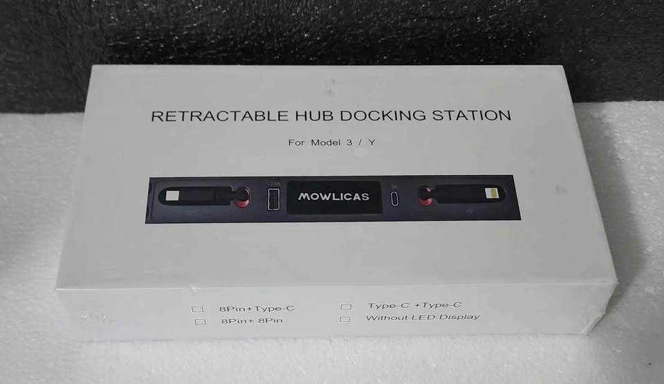 MOWLICAS Retractable Hub Docking Station for Tesla Model 3/Y - photo 2