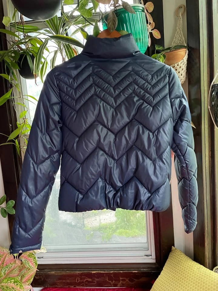 Vero Moda Dark Blue Light Puffer Crop Jacket, Small - photo 2