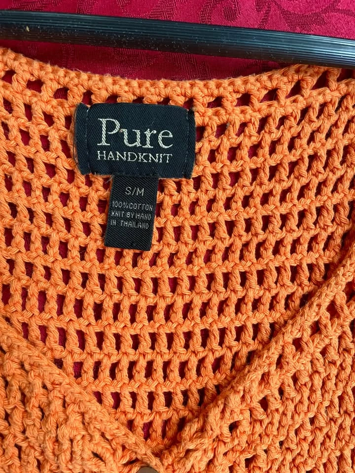 Orange Hand-Knit Coverup/Dress - photo 3