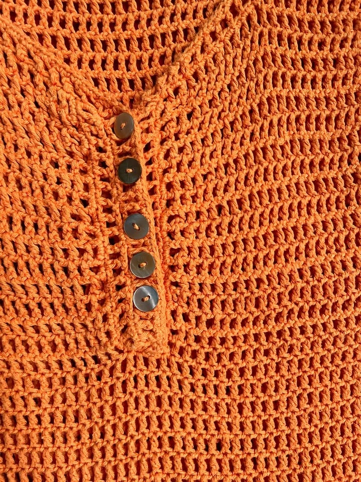 Orange Hand-Knit Coverup/Dress - photo 4