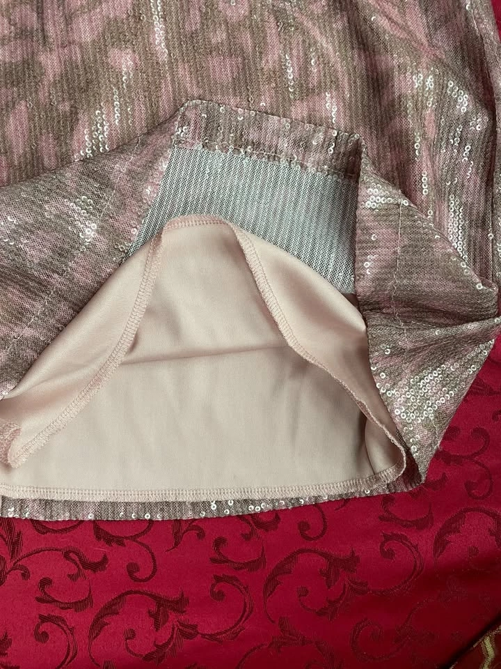*New* Motel Dusty Pink Sequined Halter Mini-Dress, Small - photo 5
