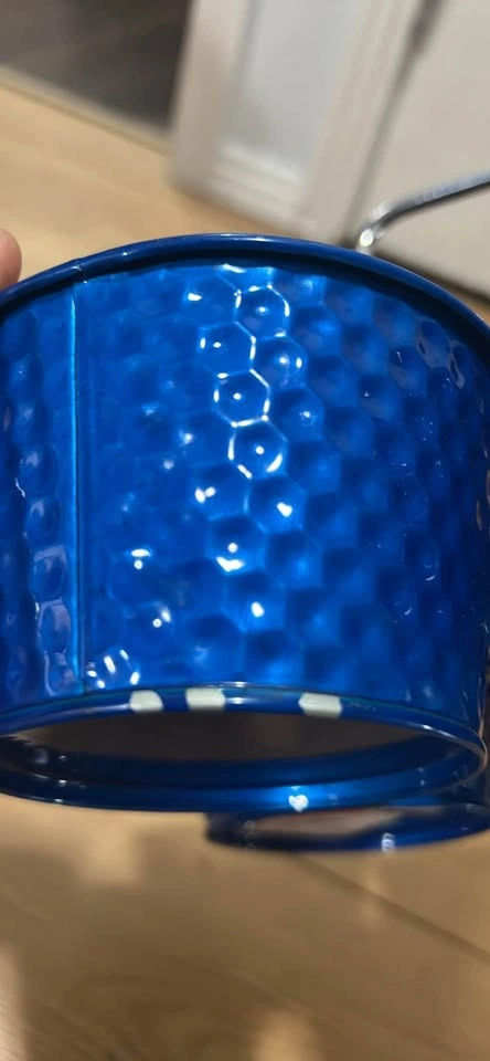 Vibrant Blue 4-Bucket Caddy Hammered Metal - photo 2