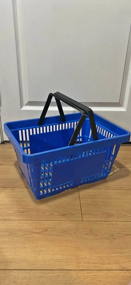 Blue Plastic Shopping Basket