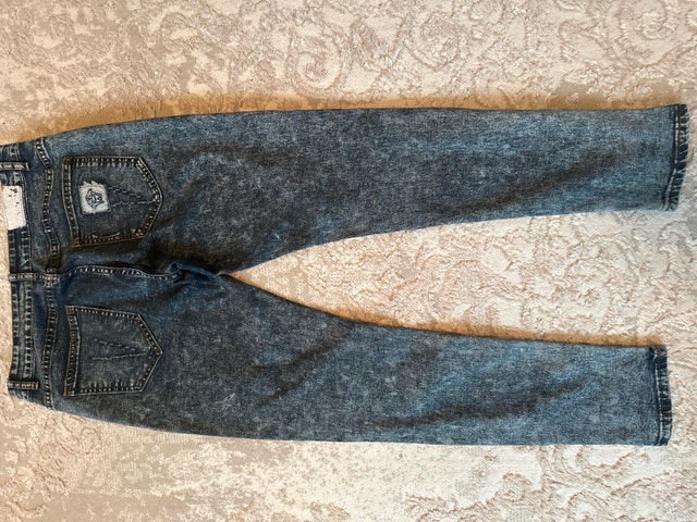 Versace-style Grey-Blue Acid-Wash Skinny Jeans