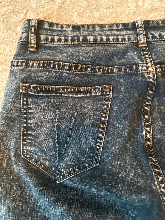 Versace-style Grey-Blue Acid-Wash Skinny Jeans - photo 4