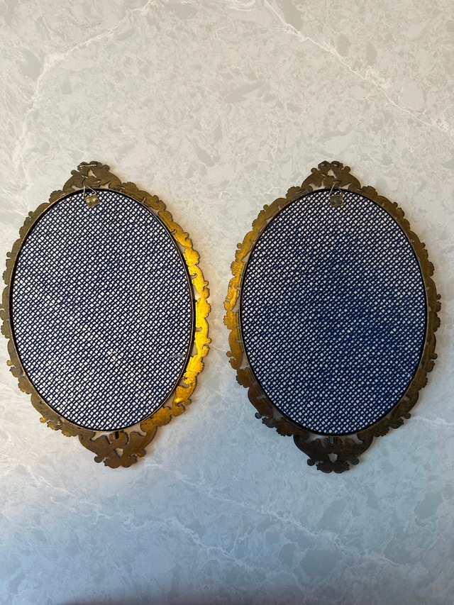 Bronze VTG Ornate Oval Picture Frame, Baroque Style, Set of Two - photo 2