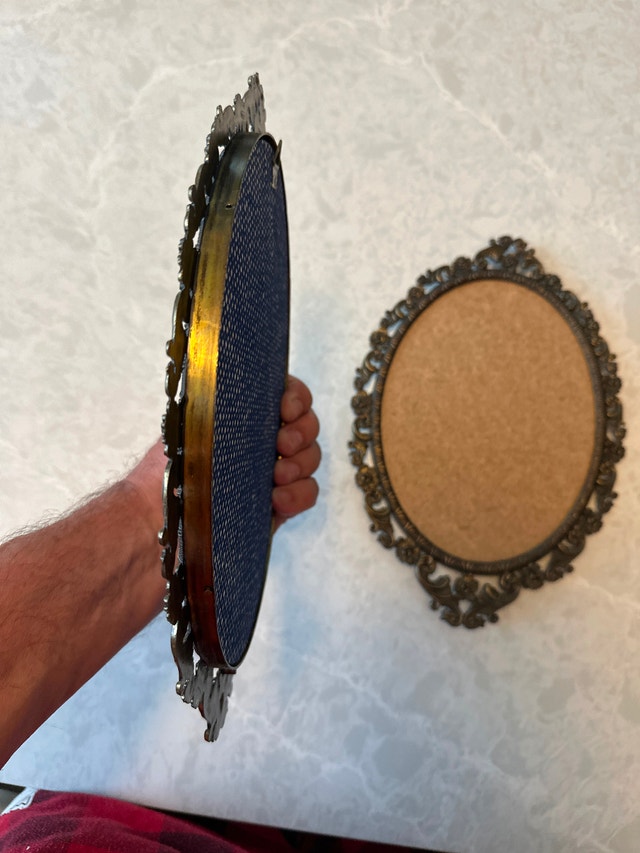 Bronze VTG Ornate Oval Picture Frame, Baroque Style, Set of Two - photo 3