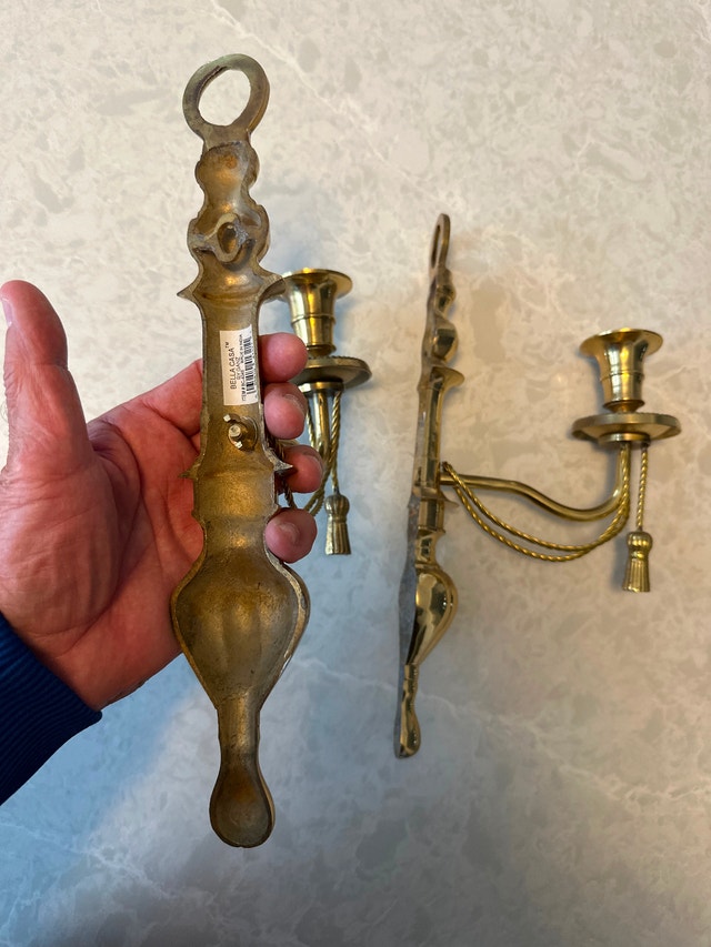 Solid brass vintage wall sconce set (2) - photo 4