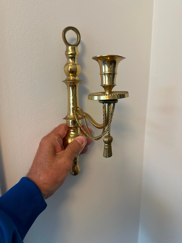 Solid brass vintage wall sconce set (2) - photo 5
