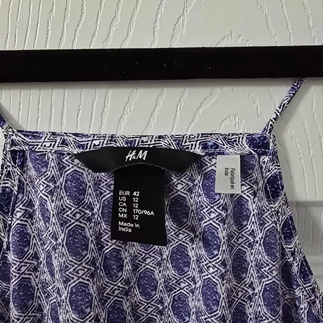 H&M Dress Size 12 Blue and White Pattern - photo 2
