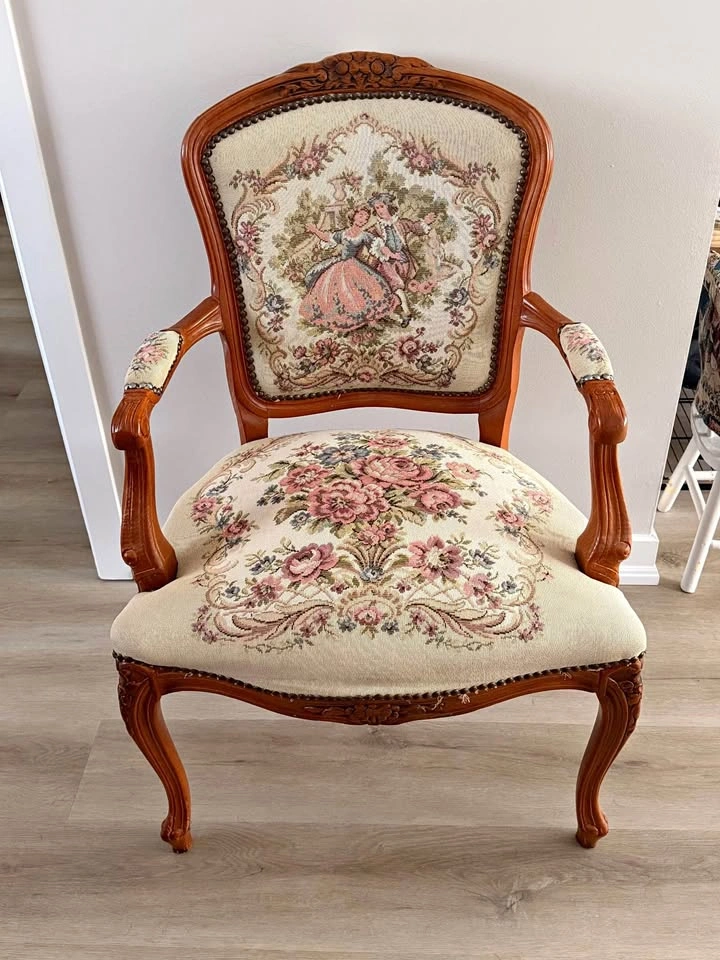 French Provincial Tapestry Armchair