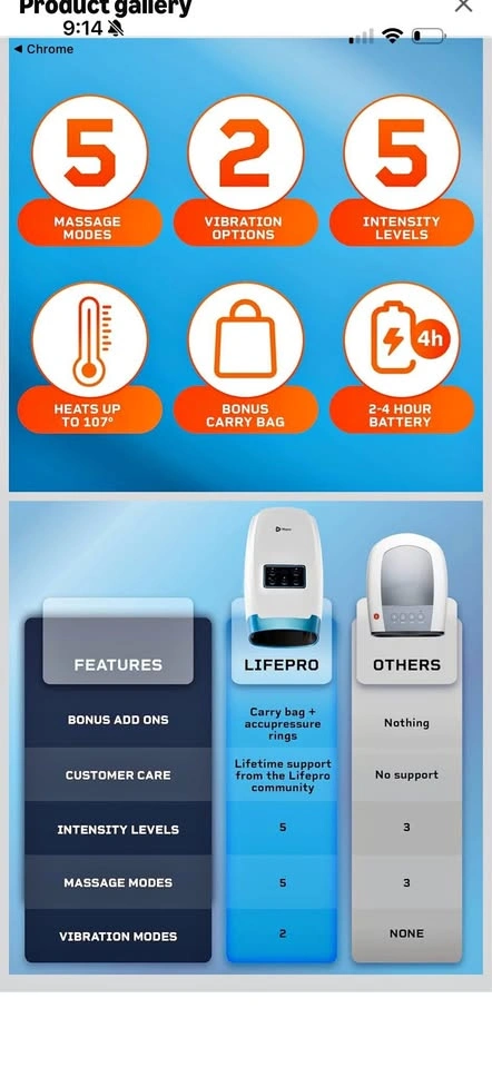 LifePro Legra Hand Massager - Classic White