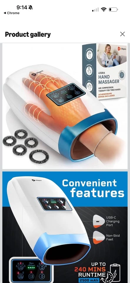 LifePro Legra Hand Massager - Classic White - photo 2