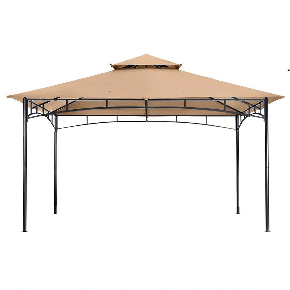 11x11 Outdoor Patio Gazebo - Double Roof Canopy - Khaki - New in
