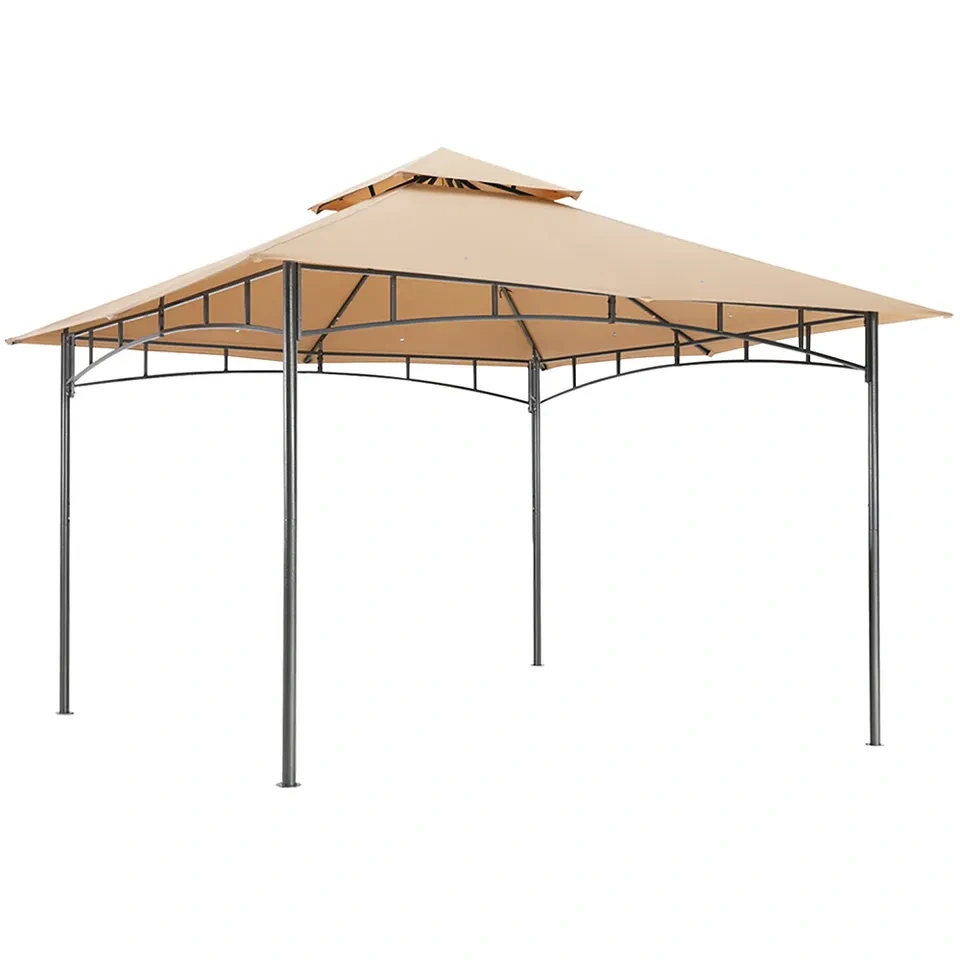 11x11 Outdoor Patio Gazebo - Double Roof Canopy - Khaki - New in - photo 3