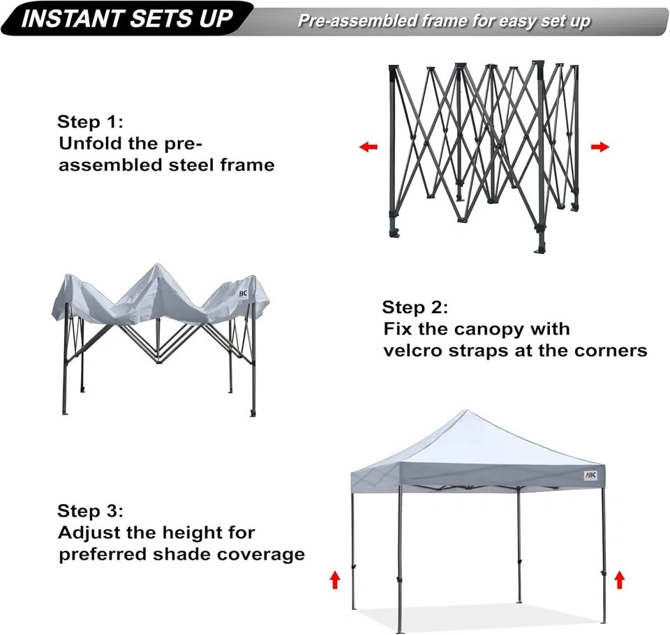 ABCCANOPY Commercial 10x10 Pop Up Canopy Tent Grey - New - photo 5